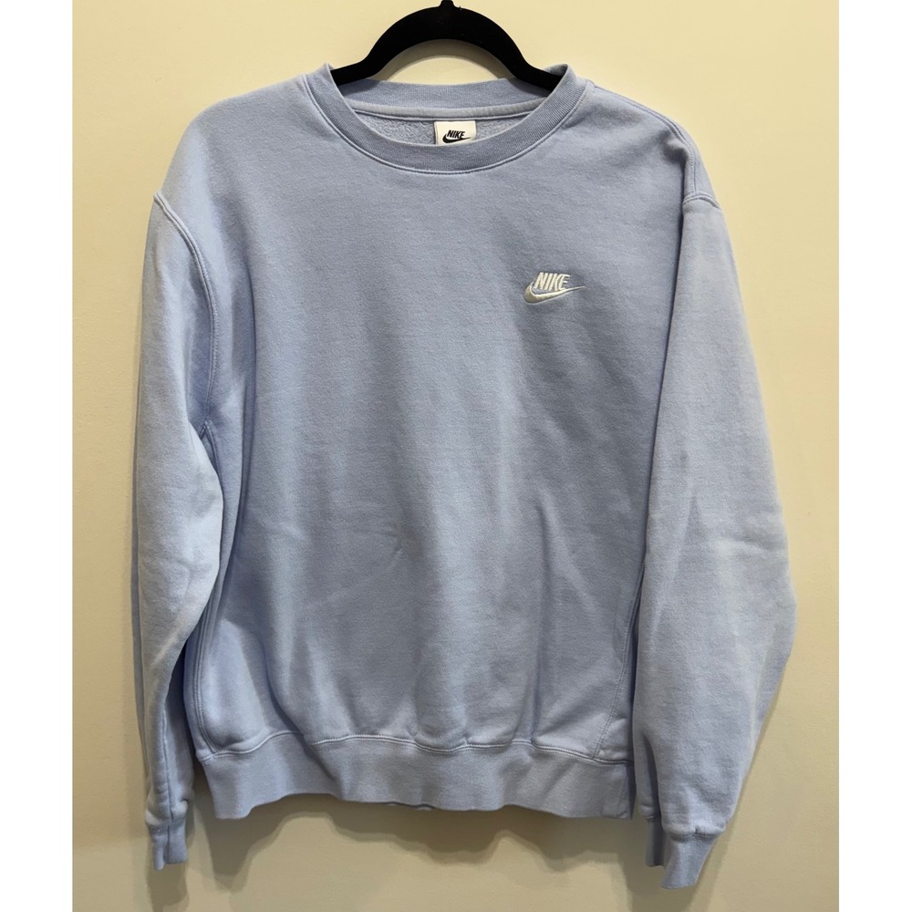 Nike Sportswear Club Fleece Crewneck Sweatshirt Light Blue Womens Medium